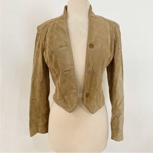 Vintage blazer cropped suede leather boho jacket